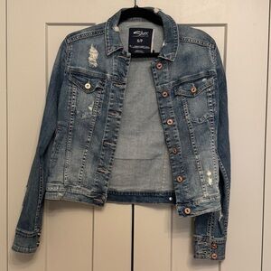 Silver Jeans Distressed Denim Jacket | Classic Blue Wash | Women’s S